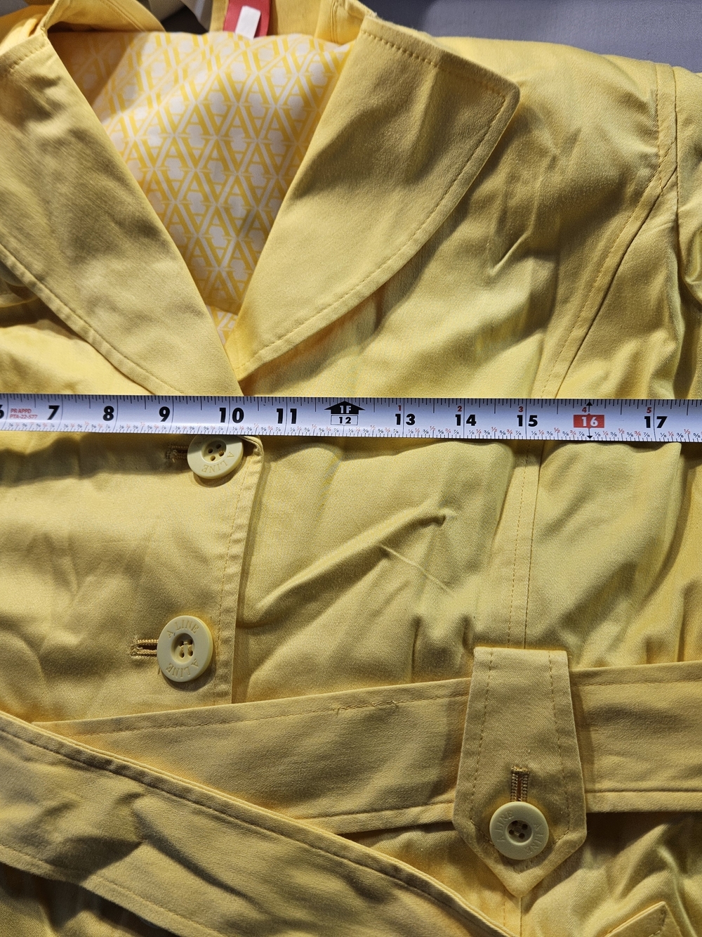 A/LINE Sky Bright Yellow for W Belted Trench Coat Sz M perfect For Any Occasions - Picture 7 of 14